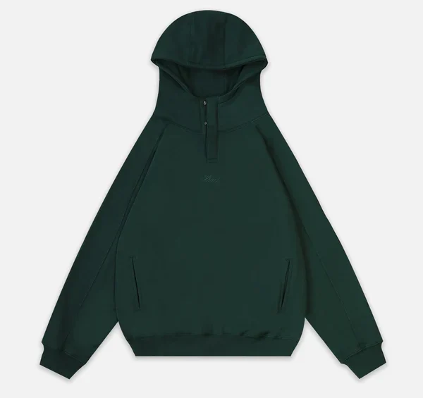 Triple Snap Hoodie – Forest Green